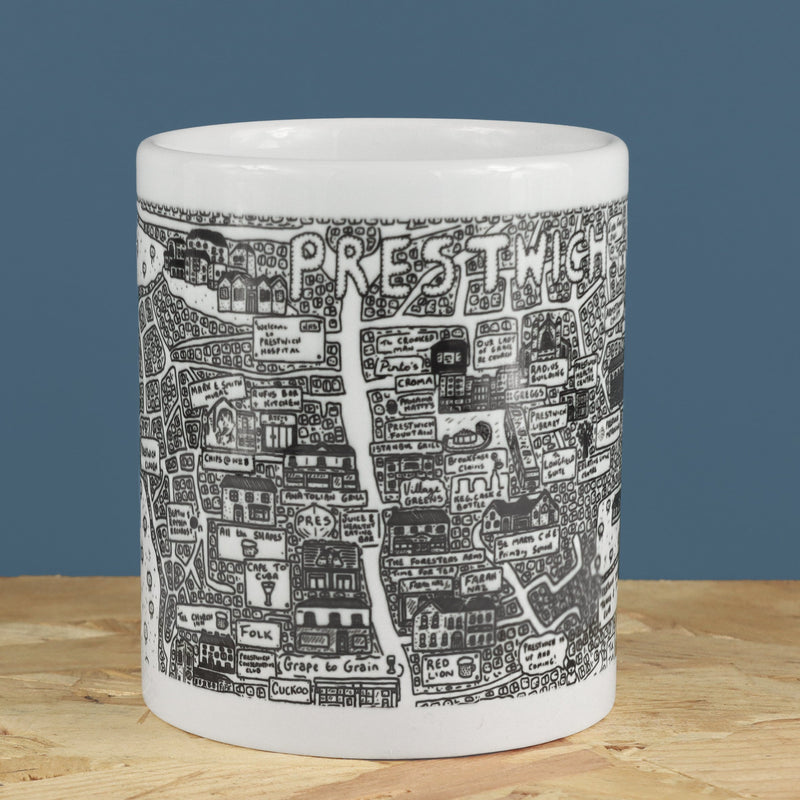 Dave Draws Prestwich Doodle Map Mug