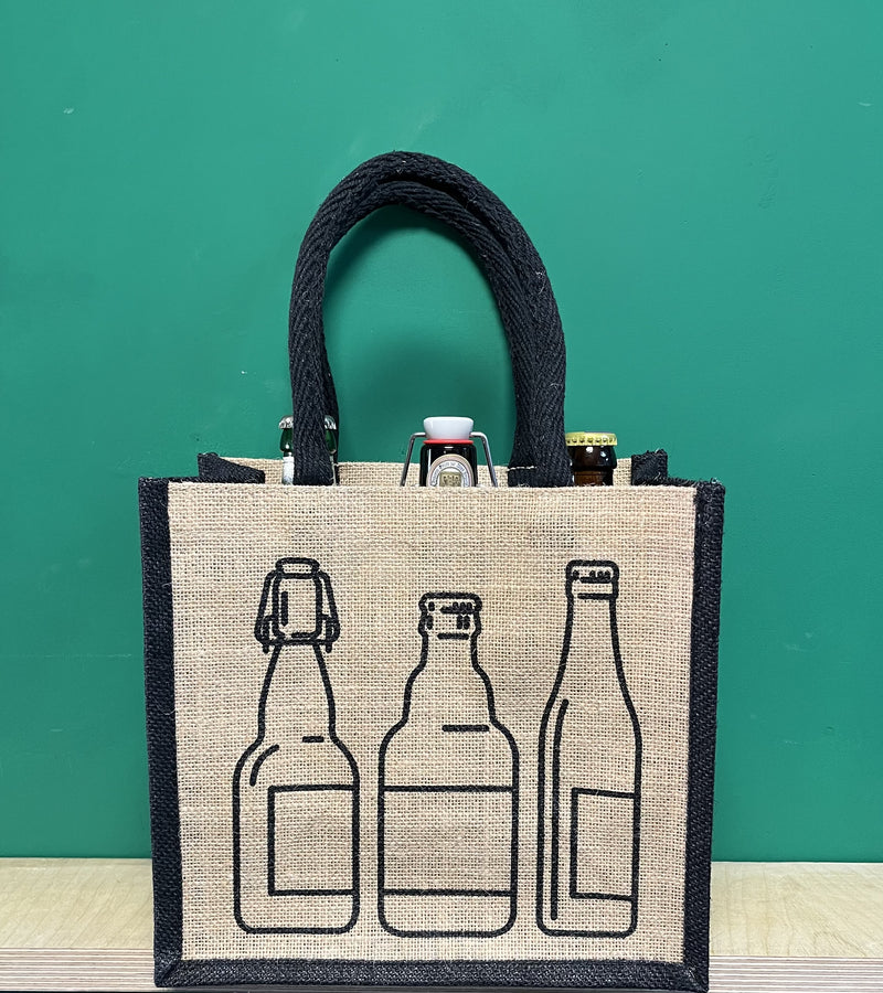 Jute Beer Bottle Bag